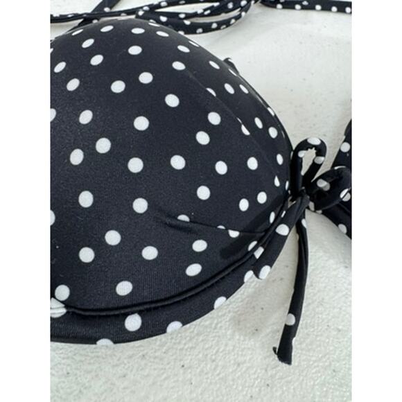"Victoria Secret" Bikini Top Size 34B Black White Polka Dots Beach Sexy Vacation - Picture 5 of 9